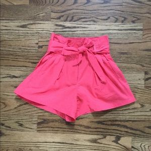 High waisted bow tie shorts